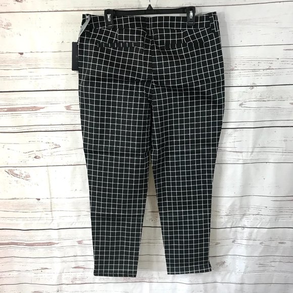 NYDJ Women's Black and White Celia Grid Print Trouser#MORL25P321 Size 16 - Picture 4 of 6